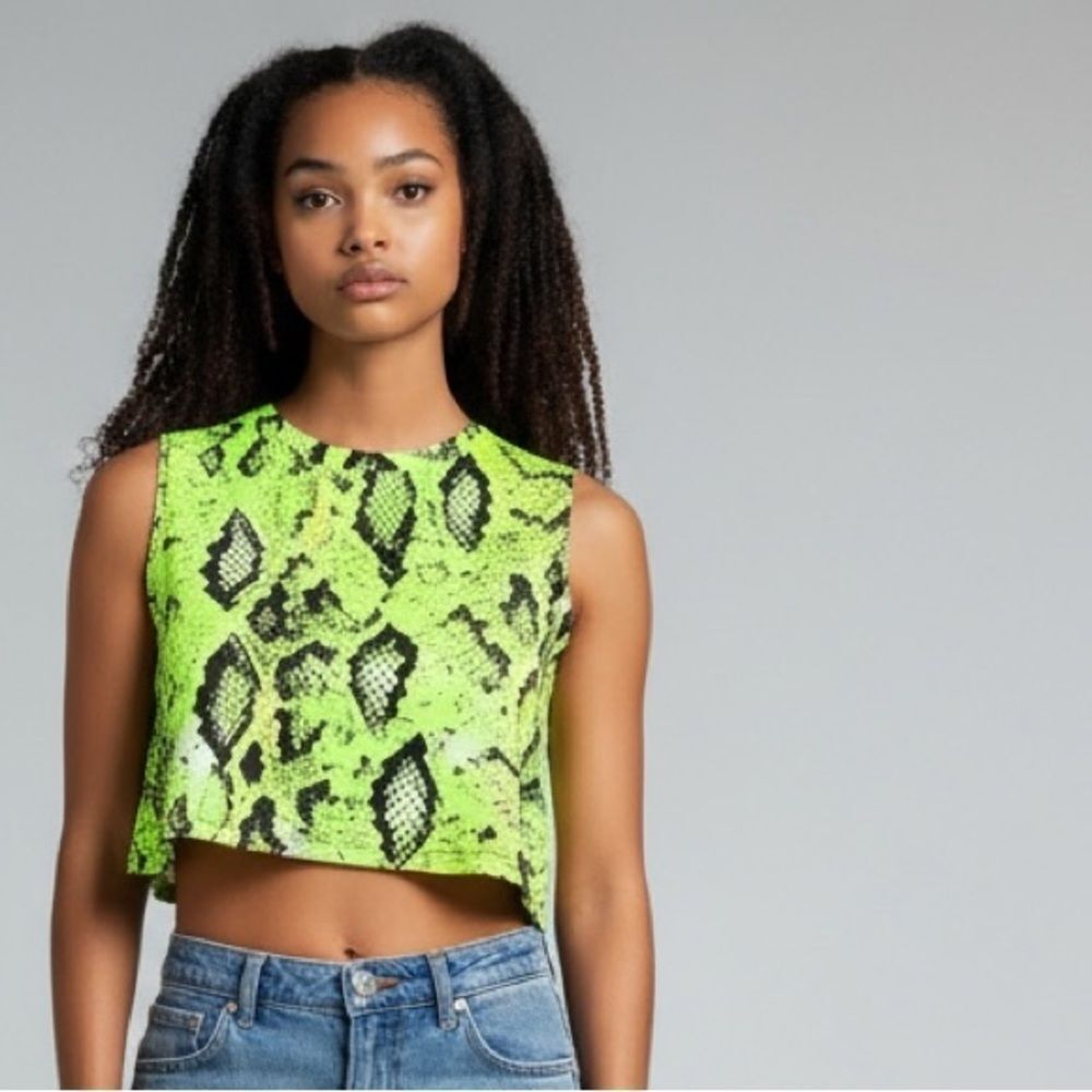 ASOS snake print jersey beach crop top